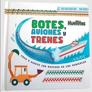 LIBRO CON TEXTURAS BOTES AVIONES Y TRENES - HUELLITAS (CARTO