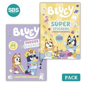 BLUEY - SUPER STICKER + JUEGOS Y DIVERSION - 2 LIBROS