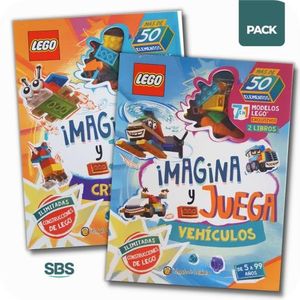 IMAGINA Y JUEGA CRIATURAS + VEHICULOS - LEGO - 2 LIBROS CON