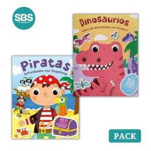 PACK LIBRO ACTIVIDADES - DINOSAURIOS + PIRATAS - 2 LIBROS