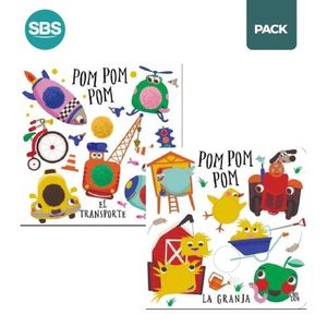 EL TRANSPORTE + LA GRANJA - POM POM POM - 2 LIBROS