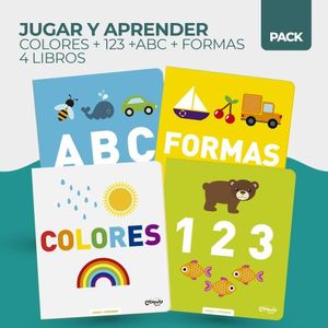 COLORES + 123 + ABC + FORMAS - JUGAR Y APRENDER - 4 LIBROS