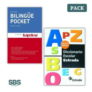 DICCIONARIO ESCOLAR ESPAÑOL + INGLES POCKET - 2 DICCIONARIOS