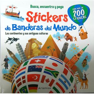 STICKERS DE BANDERAS DEL MUNDO - LOS CONTINENTES Y SUS ANTIG
