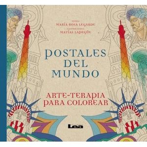 POSTALES DEL MUNDO : ARTE-TERAPIA PARA COLOREAR