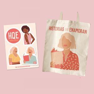 BOLSA DE TELA + STICKERS HISTORIAS QUE ENAMORAN PENGUIN