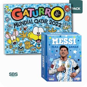 GATURRO MUNDIAL + MESSI PARA ARMAR - 2 LIBROS + ROMPECABEZAS