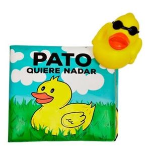 PATO QUIERE NADAR - LIBRO DE BAÑO + PATO DE GOMA CON CHIFLE