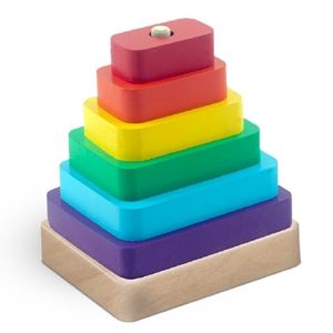TORRE DE ENCASTRE ARCOIRIS MADERA DIDACTICO MOTRICIDAD FINA