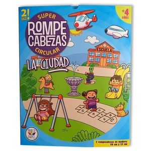 SUPER ROMPECABEZAS CIRCULAR MADERA - LA CIUDAD - BARCO DE PA
